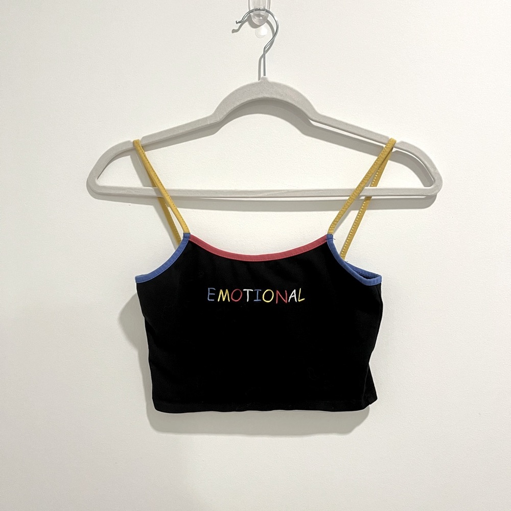 EMOTIONAL cropped tank top/ size S/ Cotton